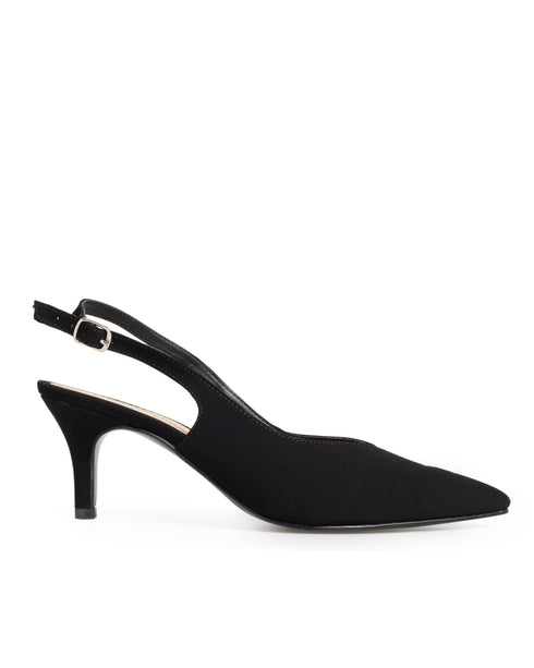 Zapatilla Picuda Negra Lisa Slingbach 80044